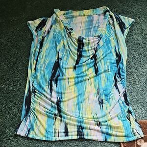 Worthington Blue and Yellow Women's Blouse